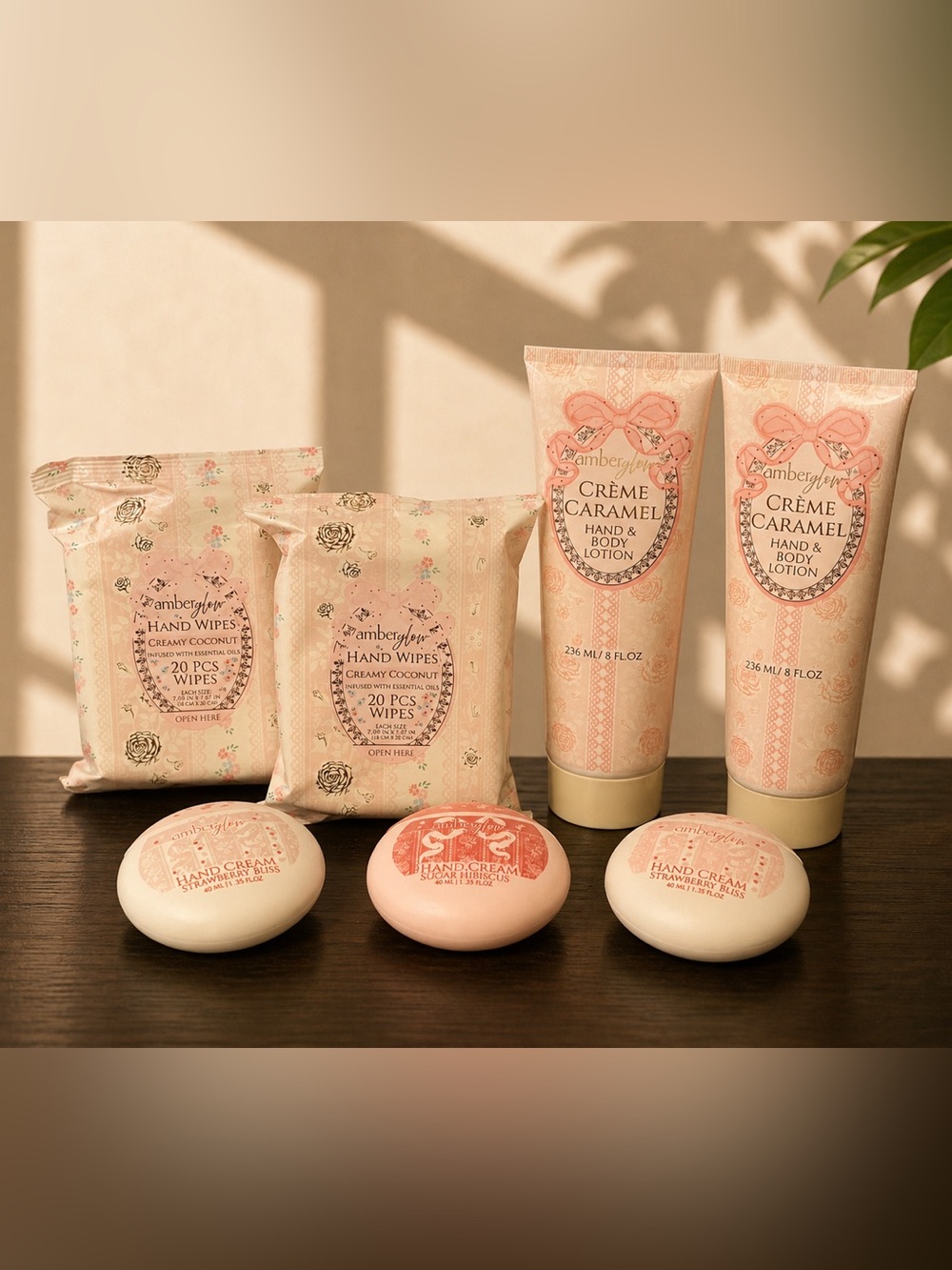 Amber Glow Spa Gift Bundle Lotion Hand Cream Set